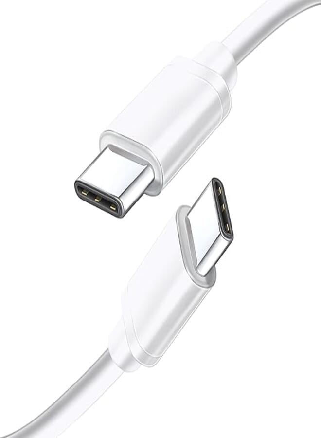 USB C to C Cable, 65W PD fast charging Cable, Universal Compatibility with Type C Devices, Fast Charging Cable for S20, Note 10 A90, Pixel 4 XL, Sturdy USB C to C cable, One Meter White
